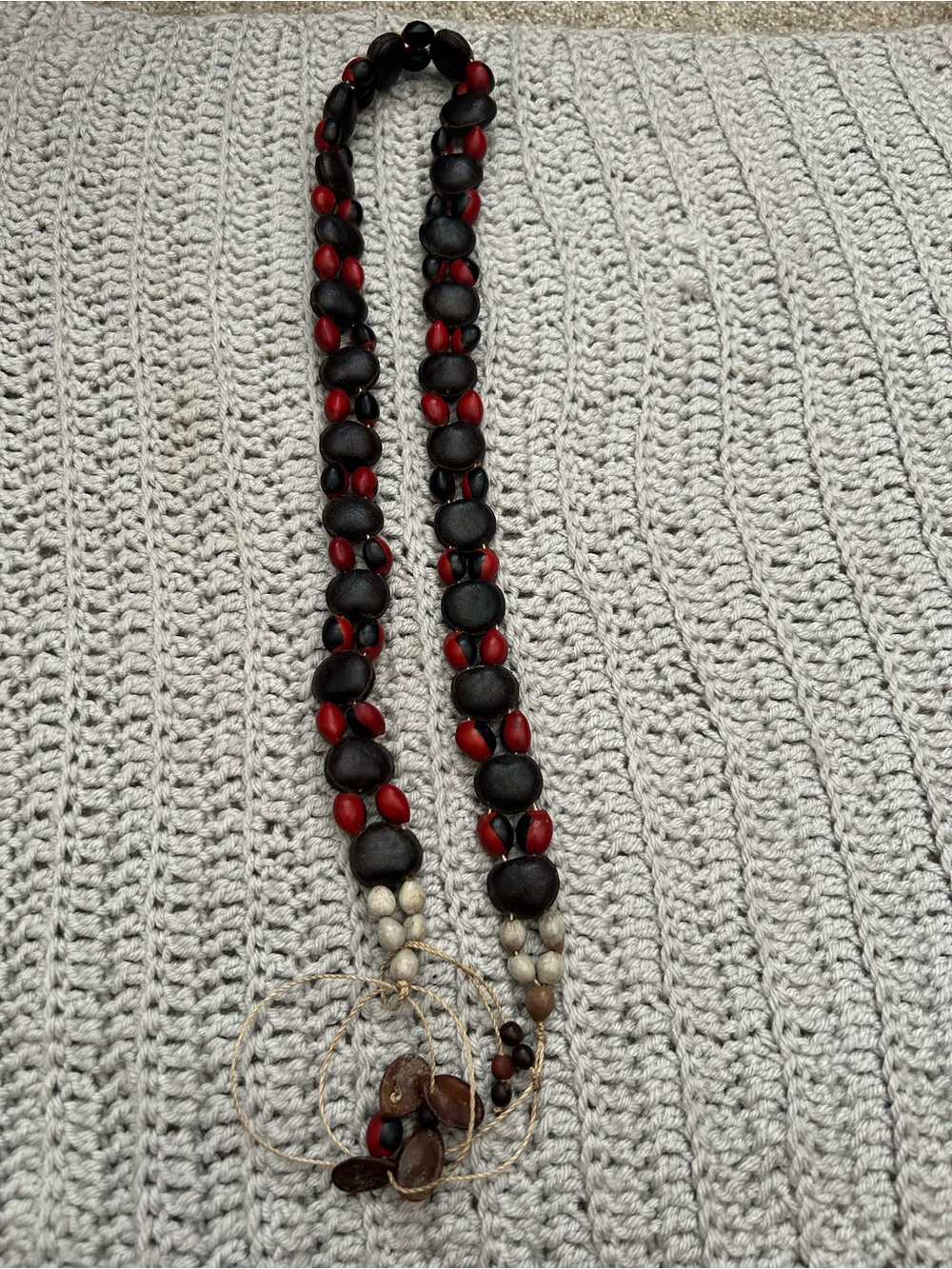 Handmade Black and Red huayruro Peruvian Beaded Women's Necklace or belt